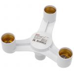Разветвитель цокольный E27-3хE27 бел. Rexant 11-8861 Разветвитель цокольный E27-3хE27 бел. Rexant 11-8861