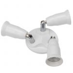 Разветвитель цокольный E27-3хE27 (поворотный цоколь) бел. Rexant 11-8863 Разветвитель цокольный E27-3хE27 (поворотный цоколь) бел. Rexant 11-8863