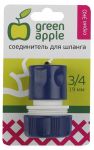 Соединитель-коннектор для шланга 19мм (3/4) пластик (50/200/2400) Green Apple Б0017770 Соединитель-коннектор для шланга 19мм (3/4) пластик (50/200/2400) Green Apple Б0017770