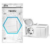 Блок ОП Dita (розетка 16А 250В с заземл. 2-кл. выкл. 10А) IP54 бел. TOKOV ELECTRIC TKL-DT-V2RZ-C01-IP54 Блок ОП Dita (розетка 16А 250В с заземл. 2-кл. выкл. 10А) IP54 бел. TOKOV ELECTRIC TKL-DT-V2RZ-C01-IP54