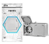 Розетка 2-м ОП Dita 16А IP54 250В с заземл. с крышкой сер. TOKOV ELECTRIC TKL-DT-R2Z-C06-IP54 Розетка 2-м ОП Dita 16А IP54 250В с заземл. с крышкой сер. TOKOV ELECTRIC TKL-DT-R2Z-C06-IP54
