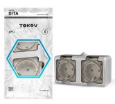 Розетка 2-м ОП Dita 16А IP54 250В с заземл. с прозр. крышкой сер.TOKOV ELECTRIC TKL-DT-R2Z-C06T-IP54 Розетка 2-м ОП Dita 16А IP54 250В с заземл. с прозр. крышкой сер.TOKOV ELECTRIC TKL-DT-R2Z-C06T-IP54