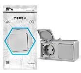 Блок ОП Dita (розетка 16А 250В с заземл. + 1-кл. выкл. 10А) IP54 сер. TOKOV ELECTRIC TKL-DT-V1RZ-C06-IP54 Блок ОП Dita (розетка 16А 250В с заземл. + 1-кл. выкл. 10А) IP54 сер. TOKOV ELECTRIC TKL-DT-V1RZ-C06-IP54