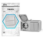 Блок ОП Dita (розетка 16А 250В с заземл. 2-кл. выкл. 10А) IP54 сер. TOKOV ELECTRIC TKL-DT-V2RZ-C06-IP54 Блок ОП Dita (розетка 16А 250В с заземл. 2-кл. выкл. 10А) IP54 сер. TOKOV ELECTRIC TKL-DT-V2RZ-C06-IP54