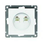 Розетка компьютерная 2-м СП Афина RJ45 кат.5E механизм бел. Universal A1086 Розетка компьютерная 2-м СП Афина RJ45 кат.5E механизм бел. Universal A1086