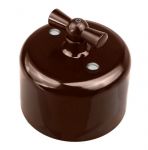 Выключатель проходной 1кл. R керамика корич. Bironi R1-211-02 Выключатель проходной 1кл. R керамика корич. Bironi R1-211-02