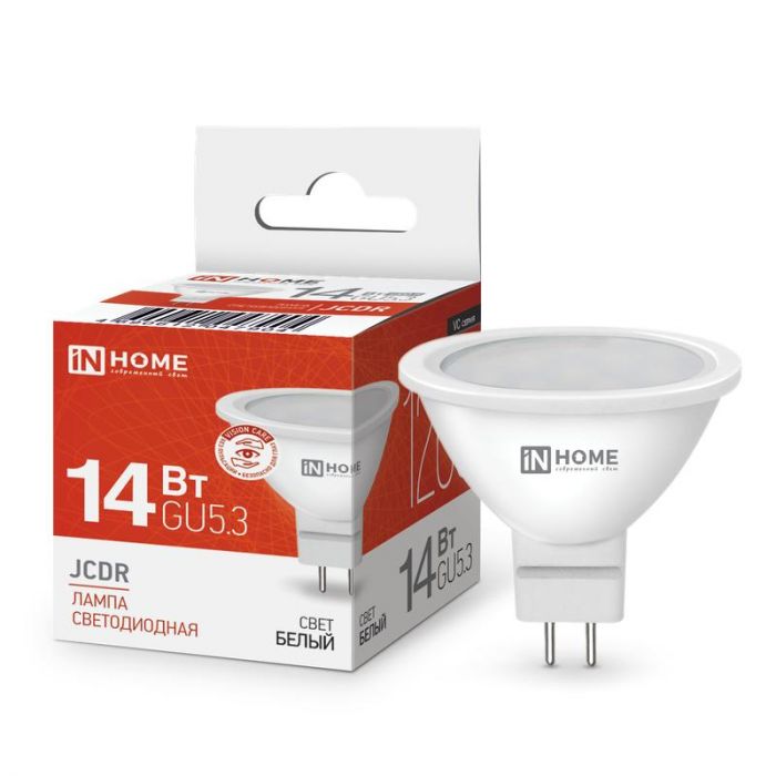 Лампа светодиодная LED-JCDR-VC 14Вт GU5.3 4000К 1260лм IN HOME 4690612047904