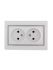 Розетка 2-м СП Mira 16А IP20 без заземл. с сер. вставкой керамика бел. LEZARD 701-0215-128