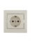 Розетка 1-м СП Mira 16А IP20 с заземл. со вставкой керамика крем. LEZARD 701-0303-122