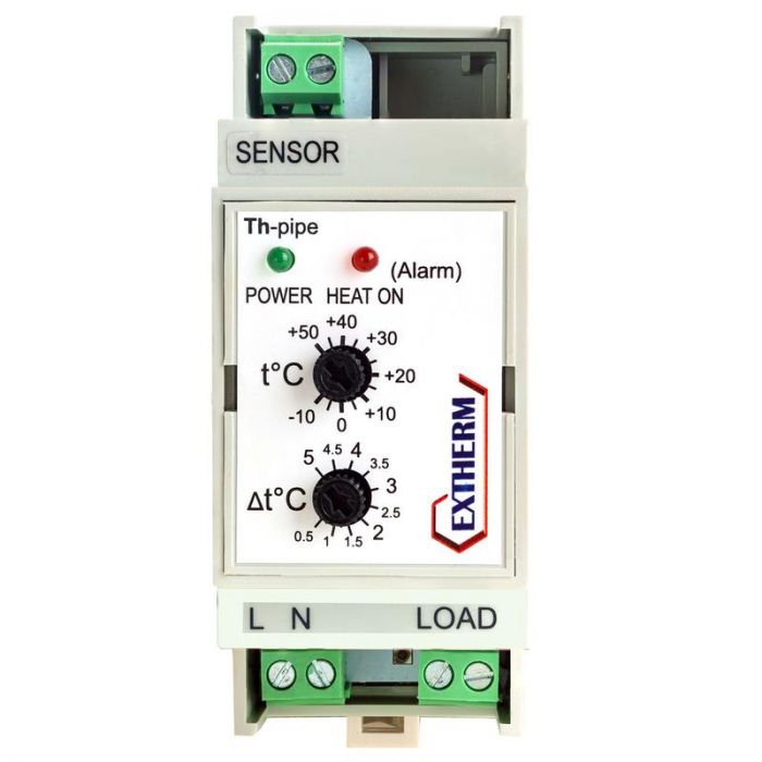 Термостат механический 16А для труб на DIN-рейку EXTHERM Th-pipe