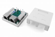 Розетка компьютерная 2-м ОП SB1-2-8P8C-C5e-SH-WH RJ45 (8P8C) кат.5E экранир. Dual IDC Hyperline 430233 Розетка компьютерная 2-м ОП SB1-2-8P8C-C5e-SH-WH RJ45 (8P8C) кат.5E экранир. Dual IDC Hyperline 430233