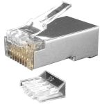 Разъем PLUG-8P8C-UV-C6-SH-100 RJ45(8P8C) под витую пару кат. 6 (50/50 микродюйм)экранир. универс.(для ож и мж кабеля) со вставкой (уп.100 шт) Hyperline 49383 Разъем PLUG-8P8C-UV-C6-SH-100 RJ45(8P8C) под витую пару кат. 6 (50/50 микродюйм)экранир. универс.(для ож и мж кабеля) со вставкой (уп.100 шт) Hyperline 49383