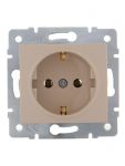 Розетка 1-м СП Karina с заземл. термопласт механизм крем. LEZARD 707-0388-122B