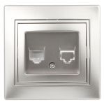 Розетка СП Plano 1-303-03 информационная RJ45 IP20 алюм. Intro Б0030086 Розетка СП Plano 1-303-03 информационная RJ45 IP20 алюм. Intro Б0030086
