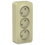 Розетка 3-м ОП Blanca 16А IP20 250В без заземл. без защ. шторок с изолир. пластиной беж. SE BLNRA000317 Розетка 3-м ОП Blanca 16А IP20 250В без заземл. без защ. шторок с изолир. пластиной беж. SE BLNRA000317