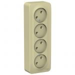 Розетка 4-м ОП Blanca 16А IP20 250В без заземл. без защ. шторок с изолир. пластиной беж. SE BLNRA000417 Розетка 4-м ОП Blanca 16А IP20 250В без заземл. без защ. шторок с изолир. пластиной беж. SE BLNRA000417