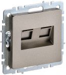 Розетка компьютерная двойная СП RJ45 кат.5E BRITE РК10-2-БрШ шампань IEK BR-K20-1-K37 Розетка компьютерная двойная СП RJ45 кат.5E BRITE РК10-2-БрШ шампань IEK BR-K20-1-K37