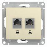 Розетка компьютерная 2-м Glossa RJ45 кат.5E механизм беж. SE GSL000285KK Розетка компьютерная 2-м Glossa RJ45 кат.5E механизм беж. SE GSL000285KK
