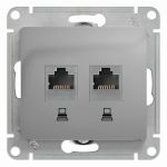 Розетка компьютерная 2-м Glossa RJ45 кат.5E механизм алюм. SE GSL000385KK Розетка компьютерная 2-м Glossa RJ45 кат.5E механизм алюм. SE GSL000385KK