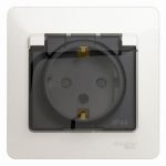 Розетка 1-м СП Glossa 16А IP44 с заземл. защ. шторки с крышкой в сборе перламутр. SE GSL000648 Розетка 1-м СП Glossa 16А IP44 с заземл. защ. шторки с крышкой в сборе перламутр. SE GSL000648