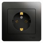 Розетка 1-м СП 1мод. Glossa 16А IP20 с заземл. в сборе антрацит SE GSL000742 Розетка 1-м СП 1мод. Glossa 16А IP20 с заземл. в сборе антрацит SE GSL000742