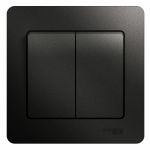 Выключатель 2-кл. СП Glossa 10А IP20 (сх. 5) 10AX в сборе антрацит SE GSL000752 Выключатель 2-кл. СП Glossa 10А IP20 (сх. 5) 10AX в сборе антрацит SE GSL000752