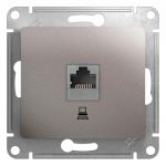 Розетка компьютерная 1-м Glossa RJ45 кат.5E механизм платина SE GSL001281K Розетка компьютерная 1-м Glossa RJ45 кат.5E механизм платина SE GSL001281K