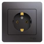 Розетка 1-м СП Glossa 16А IP20 250В с заземл. в сборе графит SE GSL001342 Розетка 1-м СП Glossa 16А IP20 250В с заземл. в сборе графит SE GSL001342