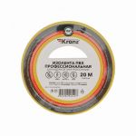 Изолента ПВХ профессиональная 0.18х19мм 20м желт. Kranz KR-09-2802 Изолента ПВХ профессиональная 0.18х19мм 20м желт. Kranz KR-09-2802