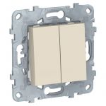 Переключатель проходной 2-кл. 2мод. СП Unica New IP21 (2х(сх. 6)) 250В 10AX беж. SchE NU521344 Переключатель проходной 2-кл. 2мод. СП Unica New IP21 (2х(сх. 6)) 250В 10AX беж. SchE NU521344