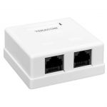 Розетка настенная TERACOM кат.5E неэкранированная 2 порта RJ-45 Dual IDC бел. EKF TRC-WBOX-2RJ45-5EUTP-WH Розетка настенная TERACOM кат.5E неэкранированная 2 порта RJ-45 Dual IDC бел. EKF TRC-WBOX-2RJ45-5EUTP-WH